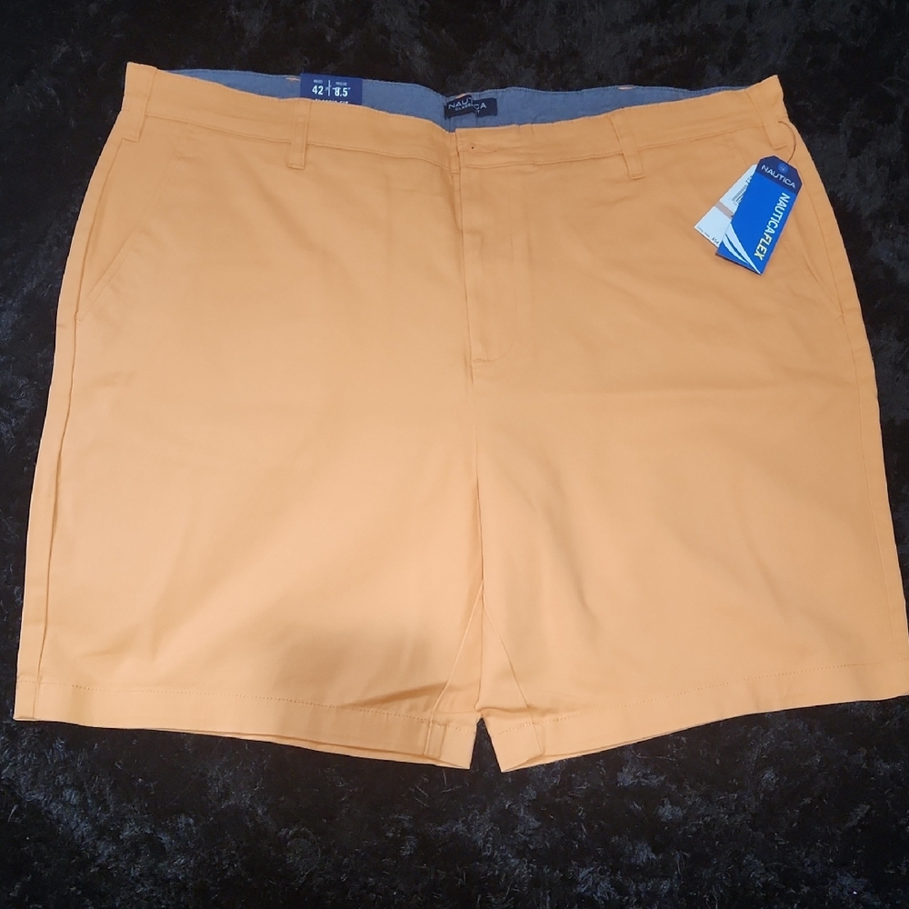 Orange Flat Front Shorts with Clean Lines